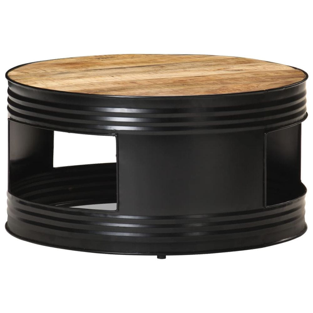 Petromila vidaXL Konferenčný stolík, čierny 68x68x36 cm, surové mangové drevo